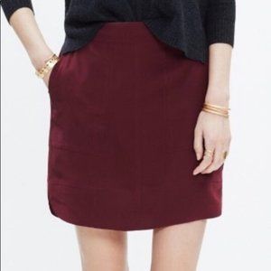 Madewell Distance Burgundy Silk Miniskirt